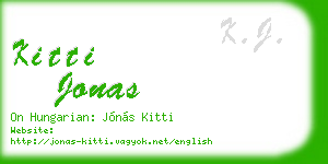 kitti jonas business card